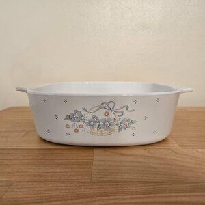 1980's CORNING Country Cornflower Basket A-2-B- 2L No Lid